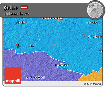 Political 3D Map of Ķelles