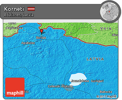 Political 3D Map of Korneti