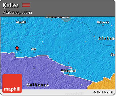Political 3D Map of Ķelles