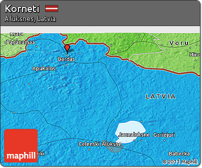 Political 3D Map of Korneti