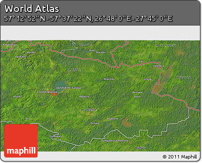Satellite 3D Map of the Area around 57° 25' 7" N, 27° 16' 29" E
