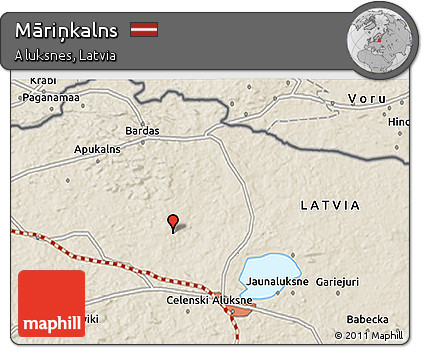 Shaded Relief 3D Map of Māriņkalns