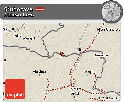 Shaded Relief 3D Map of Stuborova