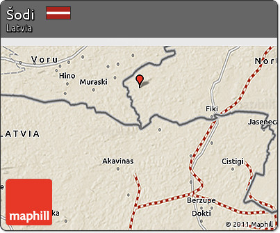 Shaded Relief 3D Map of Šodi