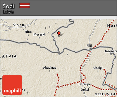 Shaded Relief 3D Map of Šodi