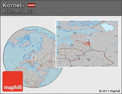 Gray Location Map of Korneti, hill shading