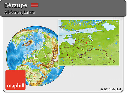Physical Location Map of Bērzupe