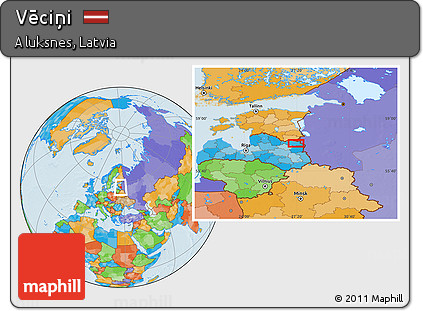 Political Location Map of Vēciņi