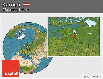 Satellite Location Map of Korneti