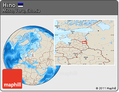 Shaded Relief Location Map of Hino