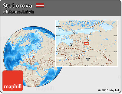 Shaded Relief Location Map of Stuborova