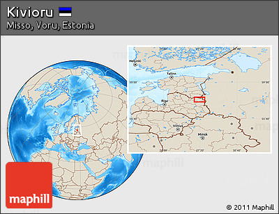Shaded Relief Location Map of Kivioru