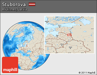 Shaded Relief Location Map of Stuborova