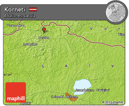 Physical Map of Korneti