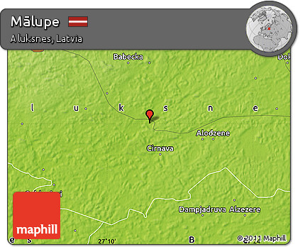 Physical Map of Mālupe