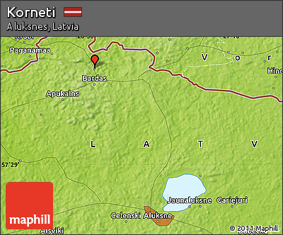 Physical Map of Korneti