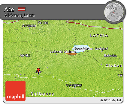 Physical Panoramic Map of Ate