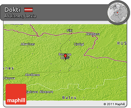 Physical Panoramic Map of Dokti
