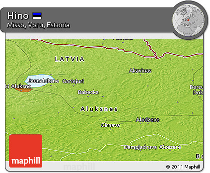 Physical Panoramic Map of Hino