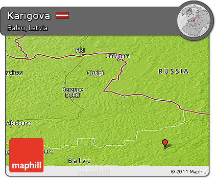 Physical Panoramic Map of Karigova