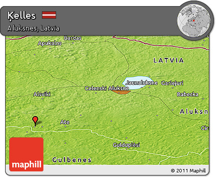 Physical Panoramic Map of Ķelles