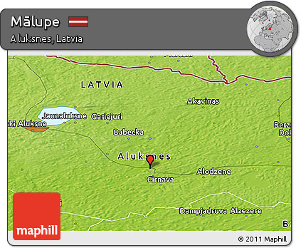 Physical Panoramic Map of Mālupe