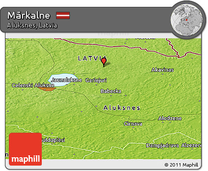 Physical Panoramic Map of Mārkalne