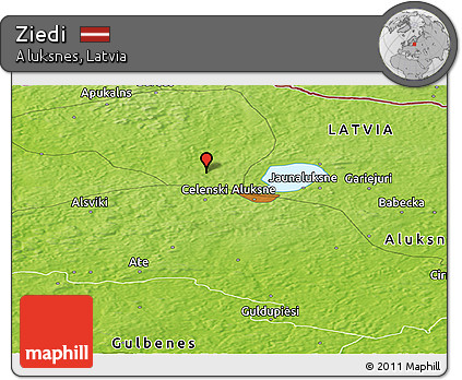Physical Panoramic Map of Ziedi