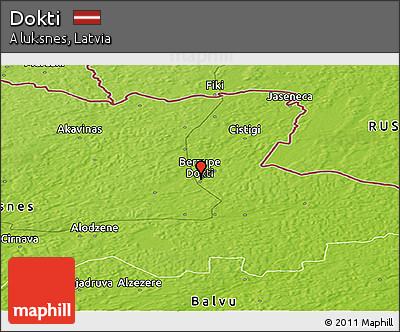 Physical Panoramic Map of Dokti