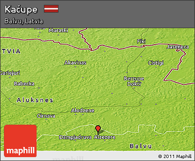 Physical Panoramic Map of Kačupe