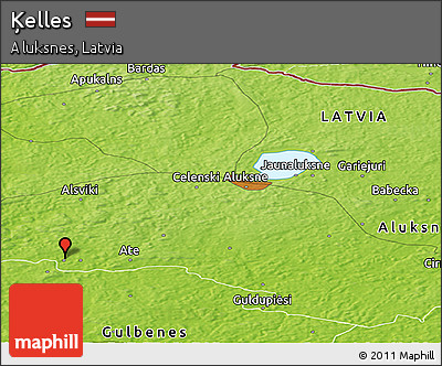Physical Panoramic Map of Ķelles