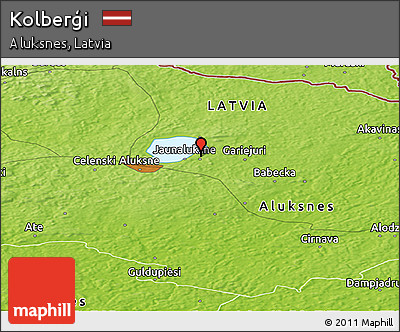 Physical Panoramic Map of Kolberģi