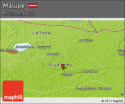 Physical Panoramic Map of Mālupe
