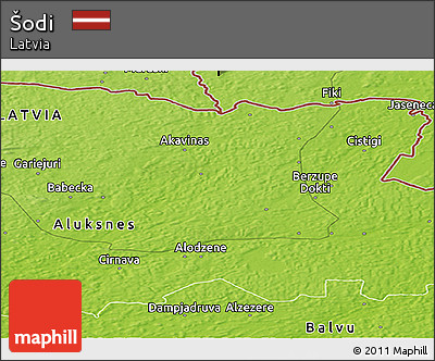 Physical Panoramic Map of Šodi