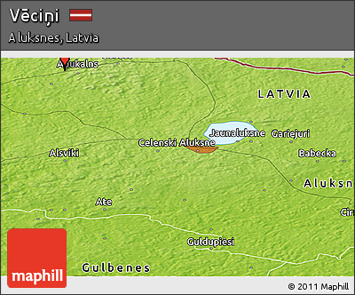 Physical Panoramic Map of Vēciņi