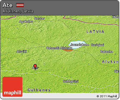 Physical Panoramic Map of Ate