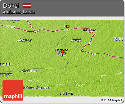 Physical Panoramic Map of Dokti