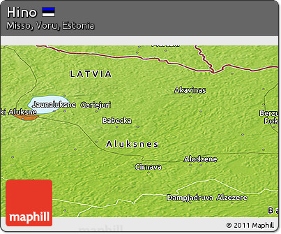 Physical Panoramic Map of Hino
