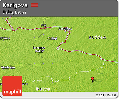 Physical Panoramic Map of Karigova