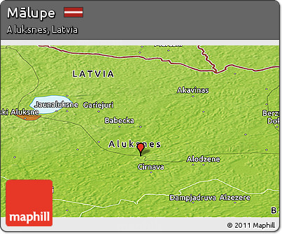 Physical Panoramic Map of Mālupe