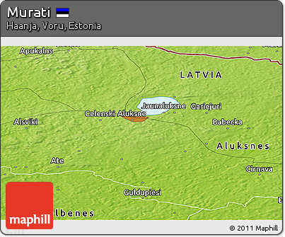 Physical Panoramic Map of Murati