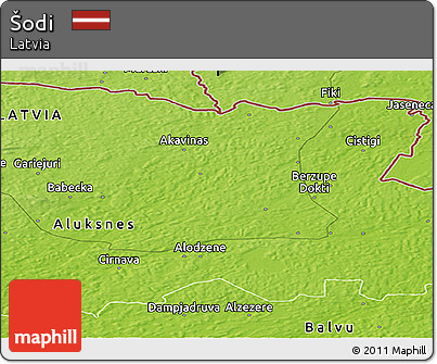 Physical Panoramic Map of Šodi