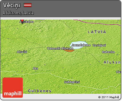 Physical Panoramic Map of Vēciņi