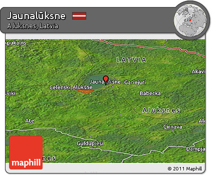 Satellite Panoramic Map of Jaunalūksne