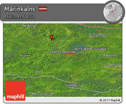 Satellite Panoramic Map of Māriņkalns