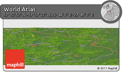 Satellite Panoramic Map of the Area around 57° 25' 7" N, 27° 16' 29" E