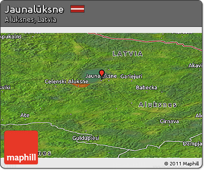 Satellite Panoramic Map of Jaunalūksne