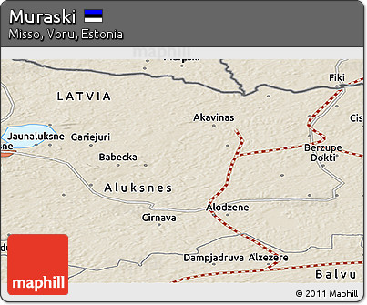 Shaded Relief Panoramic Map of Muraski