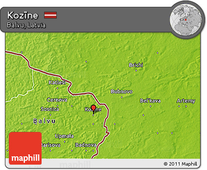 Physical 3D Map of Kozīne