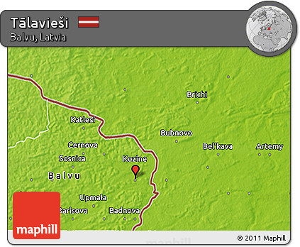 Physical 3D Map of Tālavieši